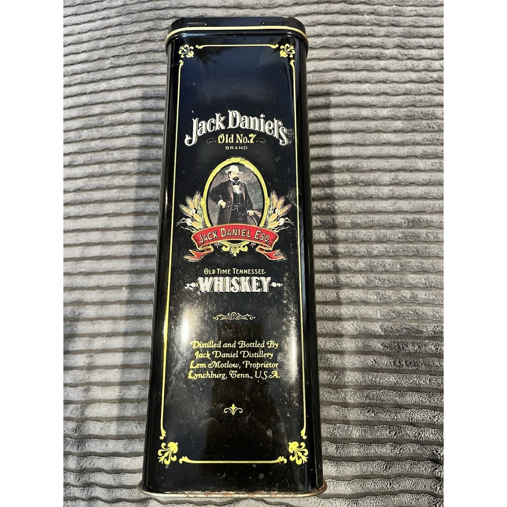 JACK DANIELS OLD No.7 TENNESSEE WHISKEY Heritage Hinged METAL TIN Made in USA